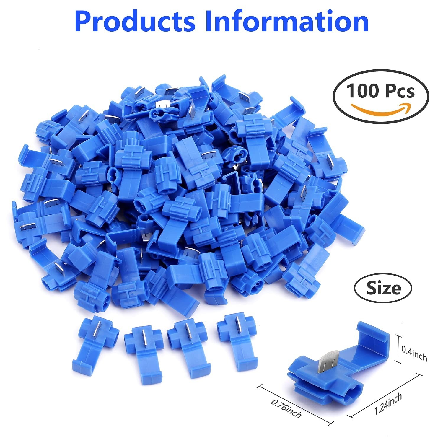 100pcs Solderless Quick Splice Snap Wire Connectors, 18-14 AWG Splice Connect…