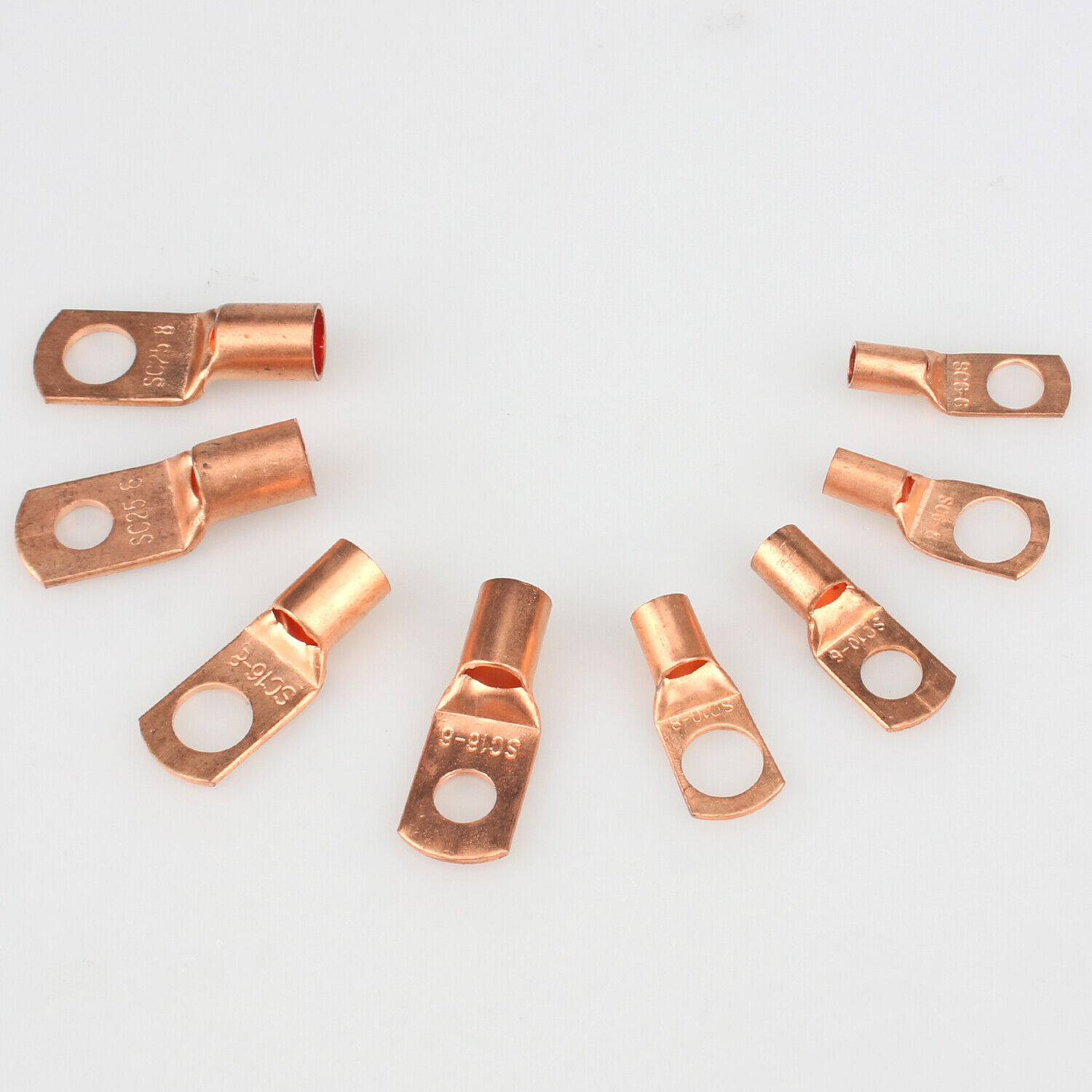 60Pcs Battery Terminals Connectors Copper Ring Wire Ends Lugs Gauge AWG 4 6 8 10