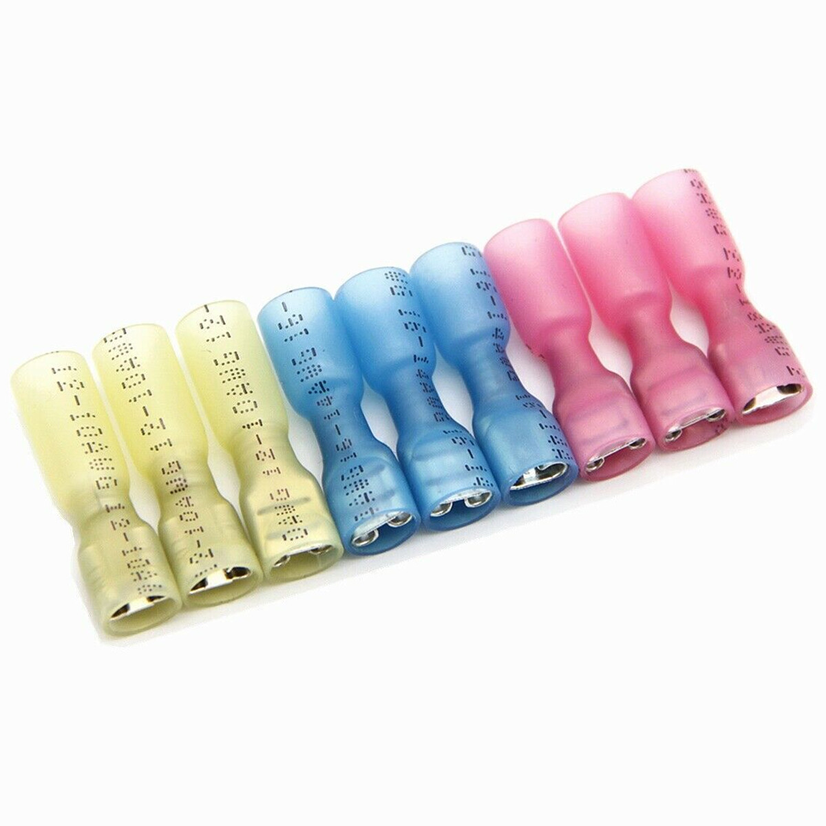 50~500PCS Female Heat Shrink Spade Wire Connectors Insulated Crimp Terminal Kit
