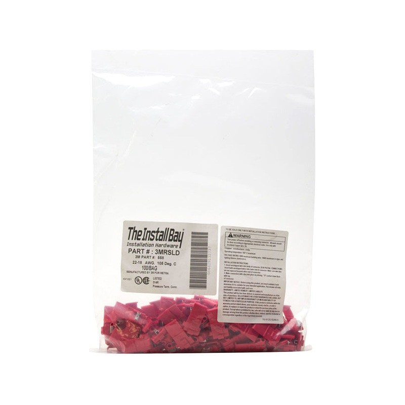 Install Bay 3MRSLD 3M 22/18 Gauge Red Double Bladed Quick Splice Adapters