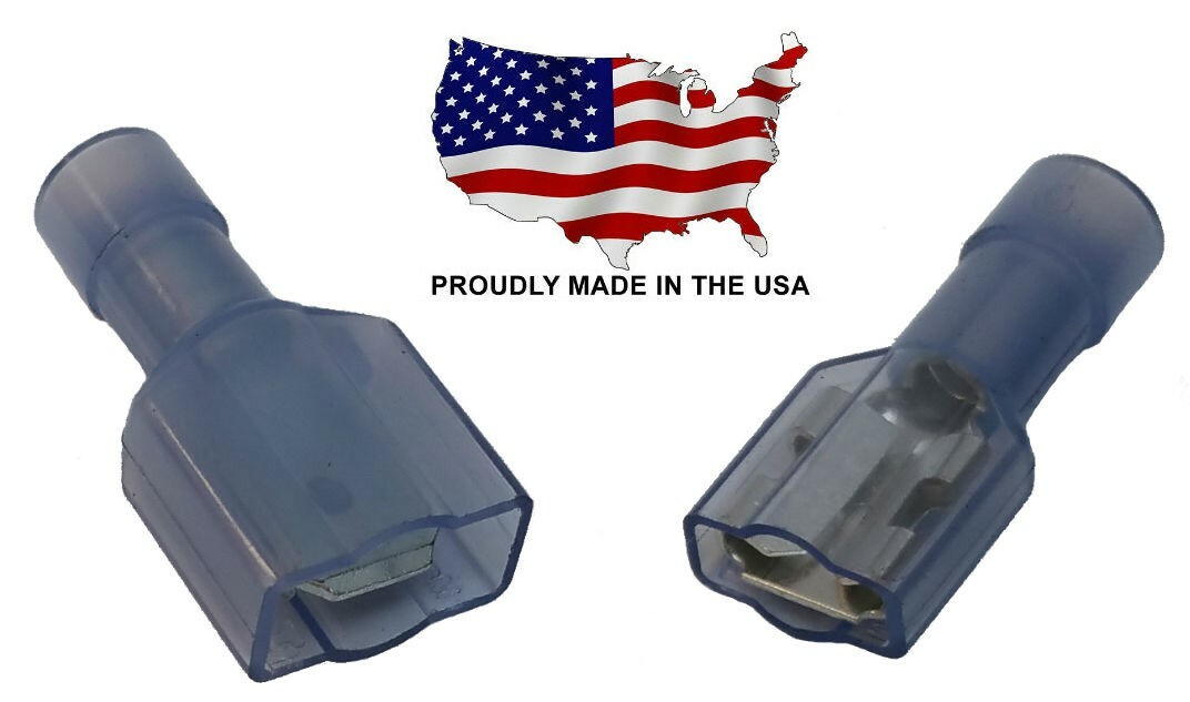 MVP 50 Sets Fully Insulated Nylon Male & Female 1/4″ Quick Connect Terminal Blue