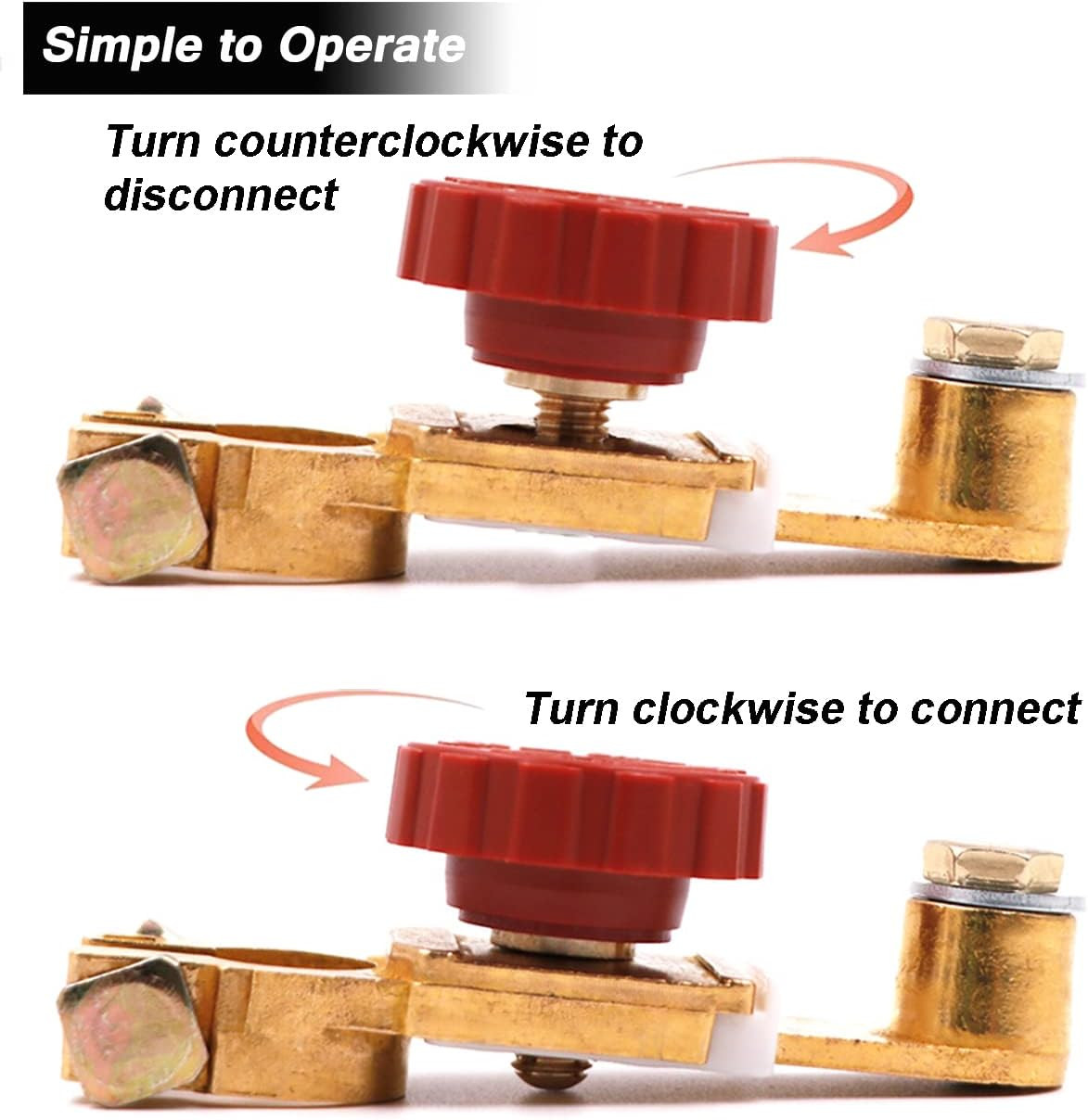 2Pcs Top Post Battery Disconnect Switch – Quick Disconnect Battery Cut off Switc