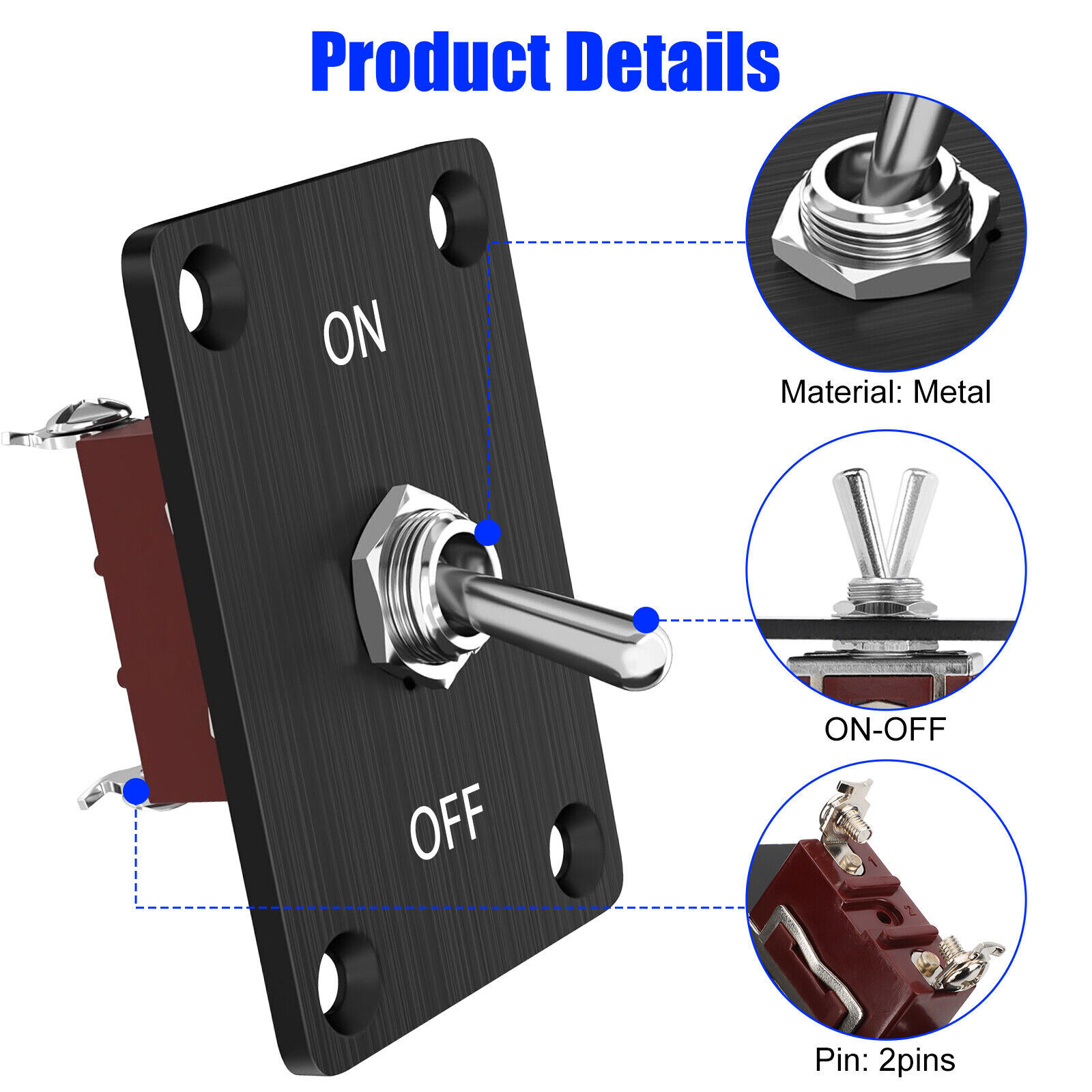 2Set Toggle SWITCH ON/OFF Heavy Duty 15A 250V SPST 2Terminal Car Boat Waterproof
