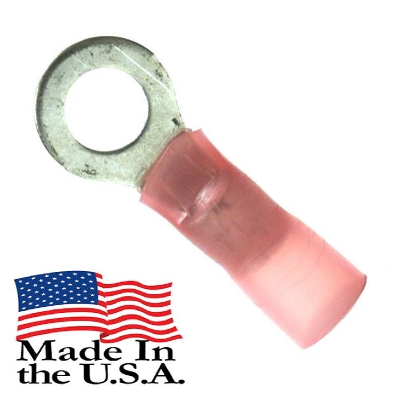 8 AWG 3M HEAT SHRINK RING TERMINALS 5/16″ STUD SIZE ELECTRICAL Qty-10