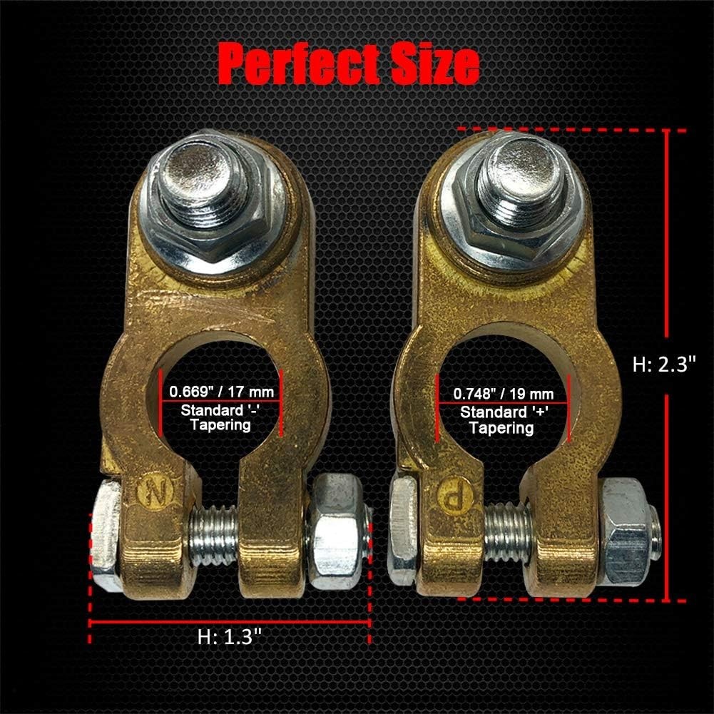 Rust-Resistant Brass Battery Terminals for Marine & Automotive Use – 1 Pair