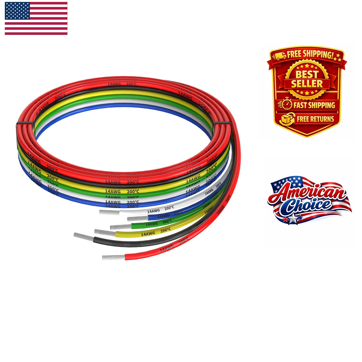 Versatile 14AWG Silicone Electrical Cables – 6x5ft, Perfect for DIY Projects