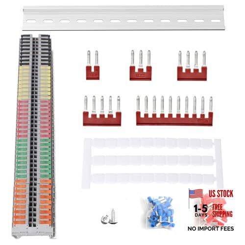 Rail Type Voltage Terminal Block Kit Orange, Yellow, Red, Green, Black