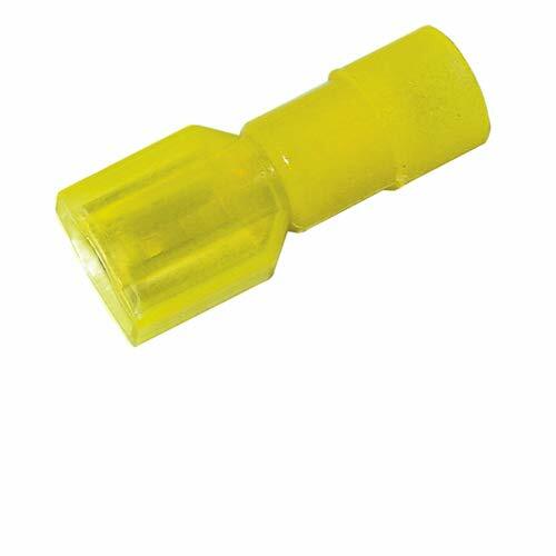 Female Disconnect Nylon See-Thru Fully Insulated .250″ 12-10 AWG (Yellow) – 50PK