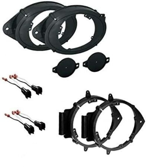2 Pair 6″ 6.5″ 6.75″ (or 6×9 Front) Car Speaker + Tweeter Install Mount