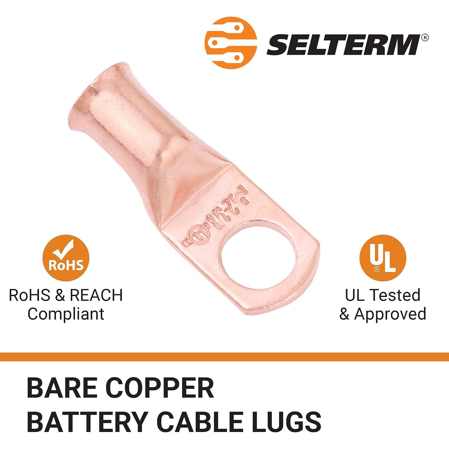Durable 2 Gauge Copper Ring Terminals in 25pk – Perfect for Automotive & Solar