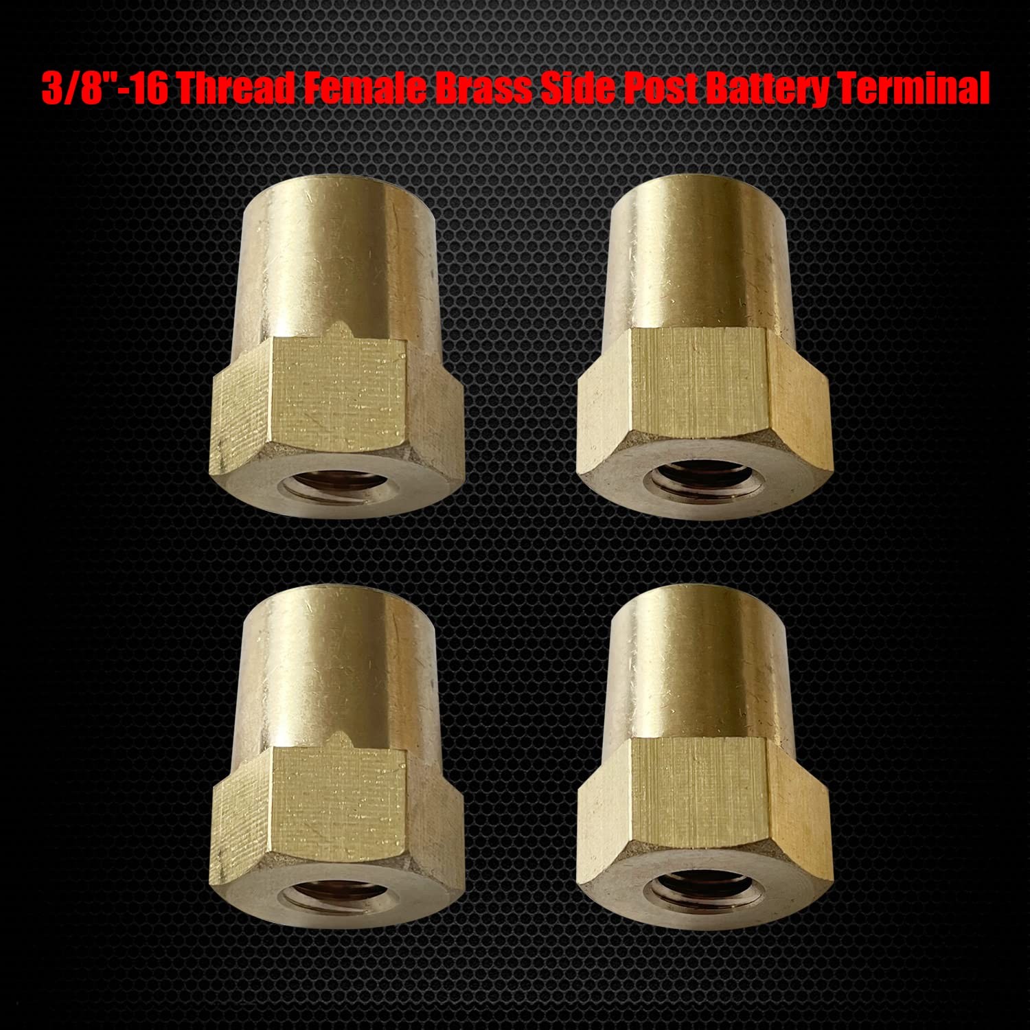 Ampper 3/8″-16 Thread Female Brass Battery 2 Pairs, 3/8″