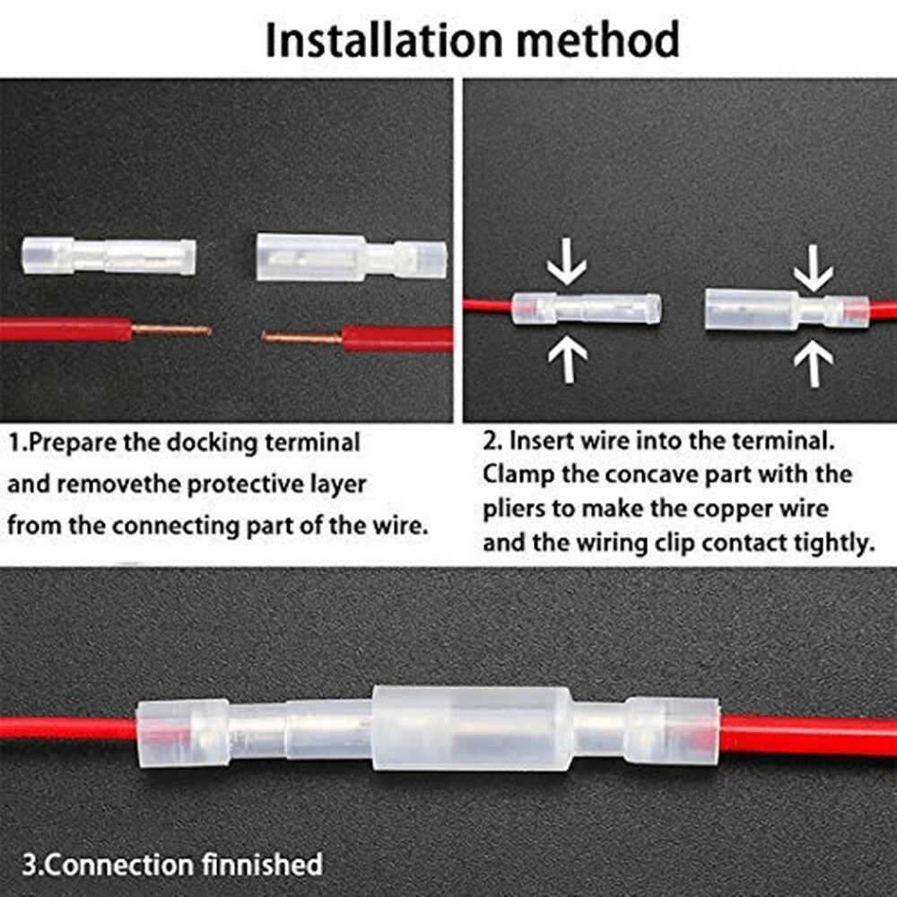 60x Male Female Nylon Bullet Connector Quick Disconnect 26-24AWG Splice Terminal