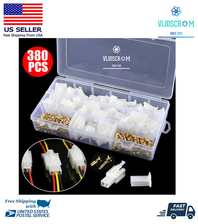 380Pcs Motorcycle Car Electrical 2.8mm 2/3/4/6 Pin Wire Connectors Terminal Kit