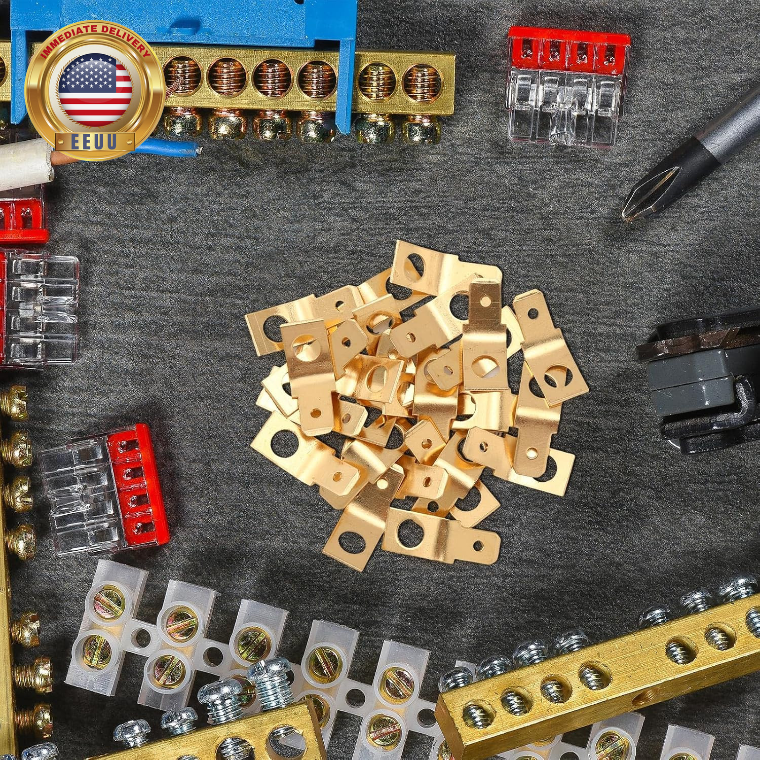 25 Pcs Solderless Quick Disconnect Adapters Non Insulated Wire Connectors,1/4″ M