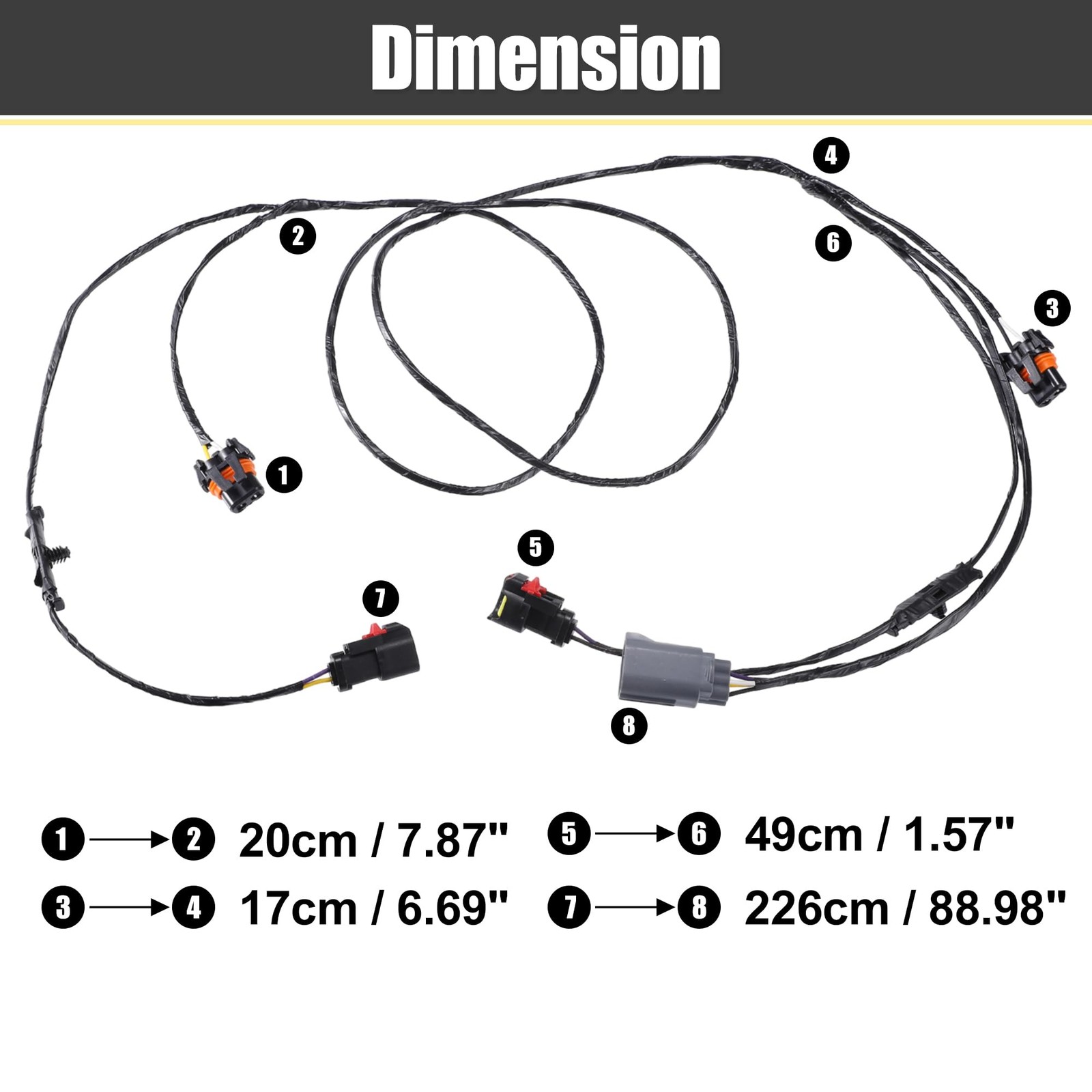 1 Set Front Fog Light Lamp Wiring Harness for Chrysler 300 2005 2006 2007 200…