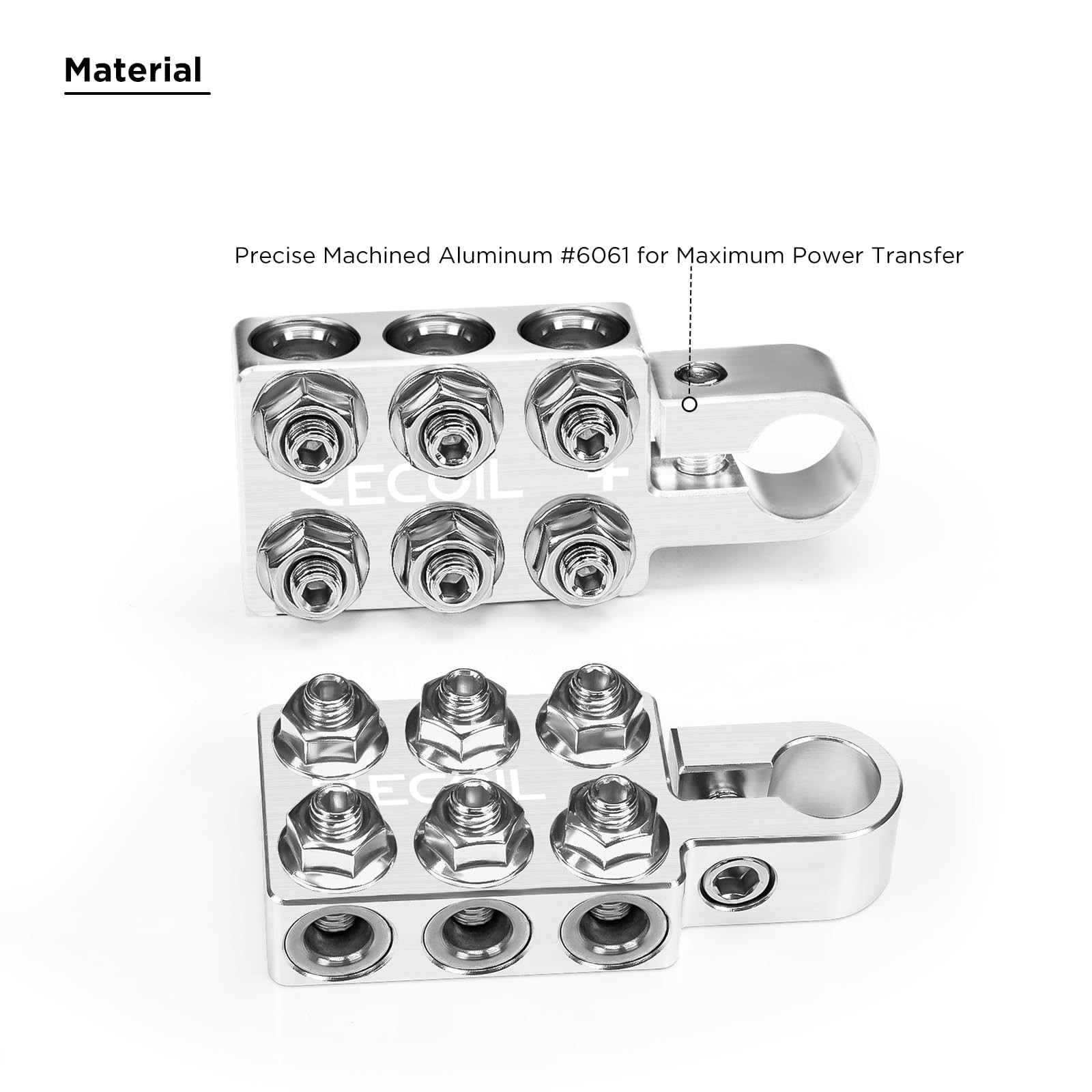 Battery Terminal Connectors Pair 12 Way Top Post with Multiple Gauge Ports NEW