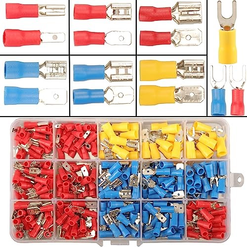 Feggizuli 330PCS Crimp Connectors, 2.8mm 4.8mm 6.3mm Male and Female 330pcs