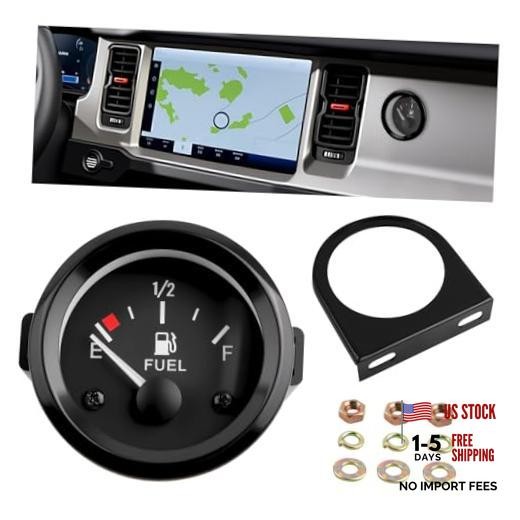 2 Inch 52mm Fuel Gauge for Car with E-1/2-F Pointer Dash,12V Gas Gauge Kit
