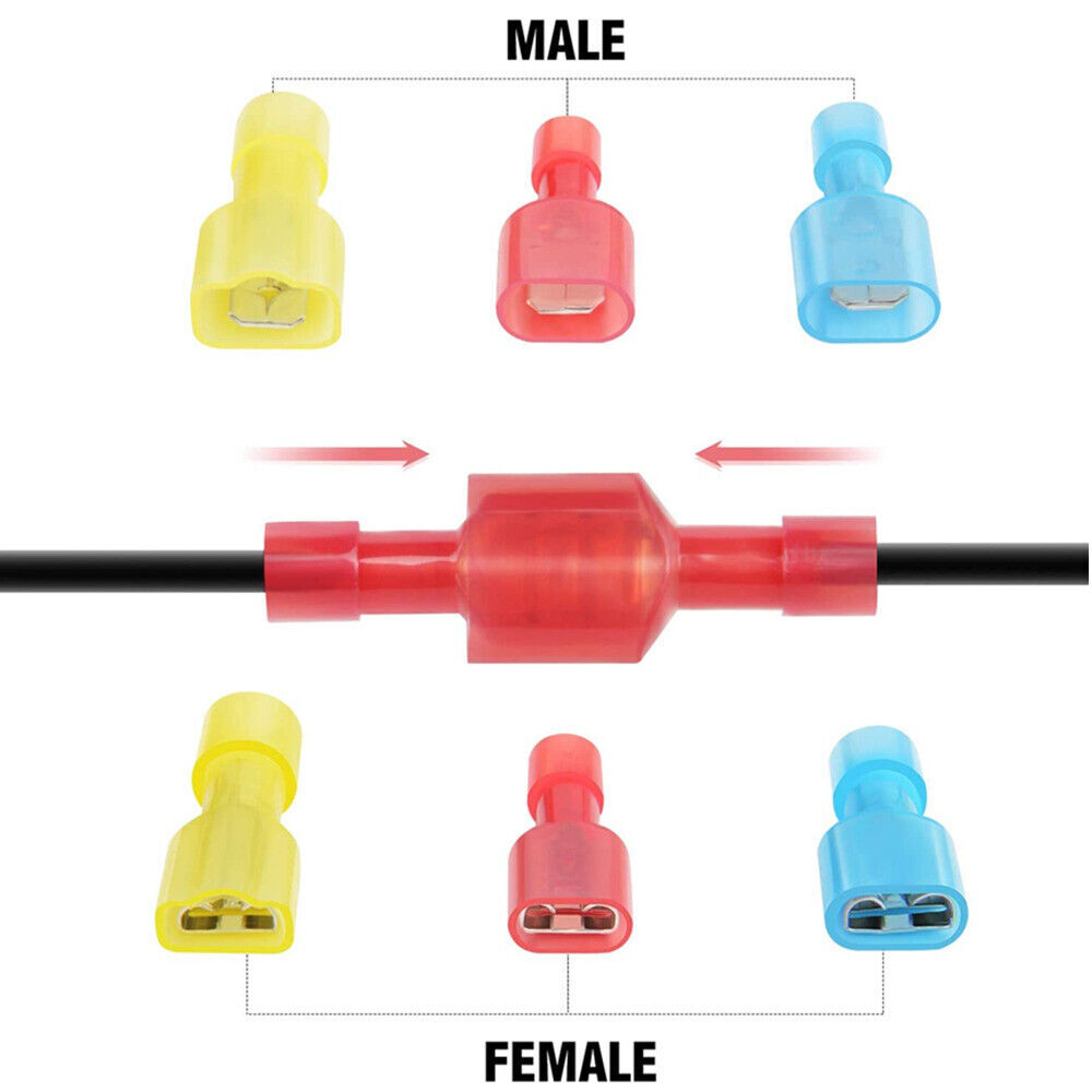 50Pairs Insulated Electrical Male Female Kit Cable Terminal Crimp Connector