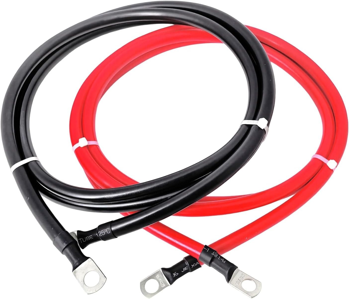 2 AWG Battery Cables 2 Gauge Pure Copper Battery Inverter Cables with 3/8 in …