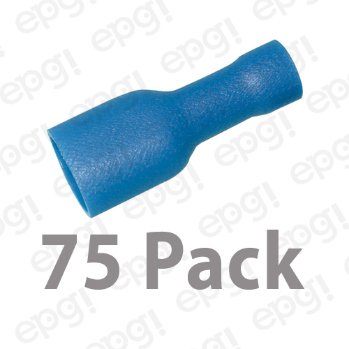 FEMALE FULLY INSULATED QUICK DISC TERMINAL VINYL .25″ BLUE 16-14g #103B-75PK