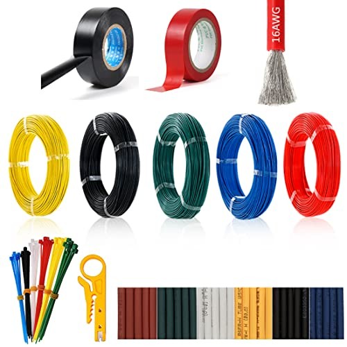 16AWG 5 Colors Silicone Electrical Wire Kit Hook Up Cable for 16AWG-5 Cores