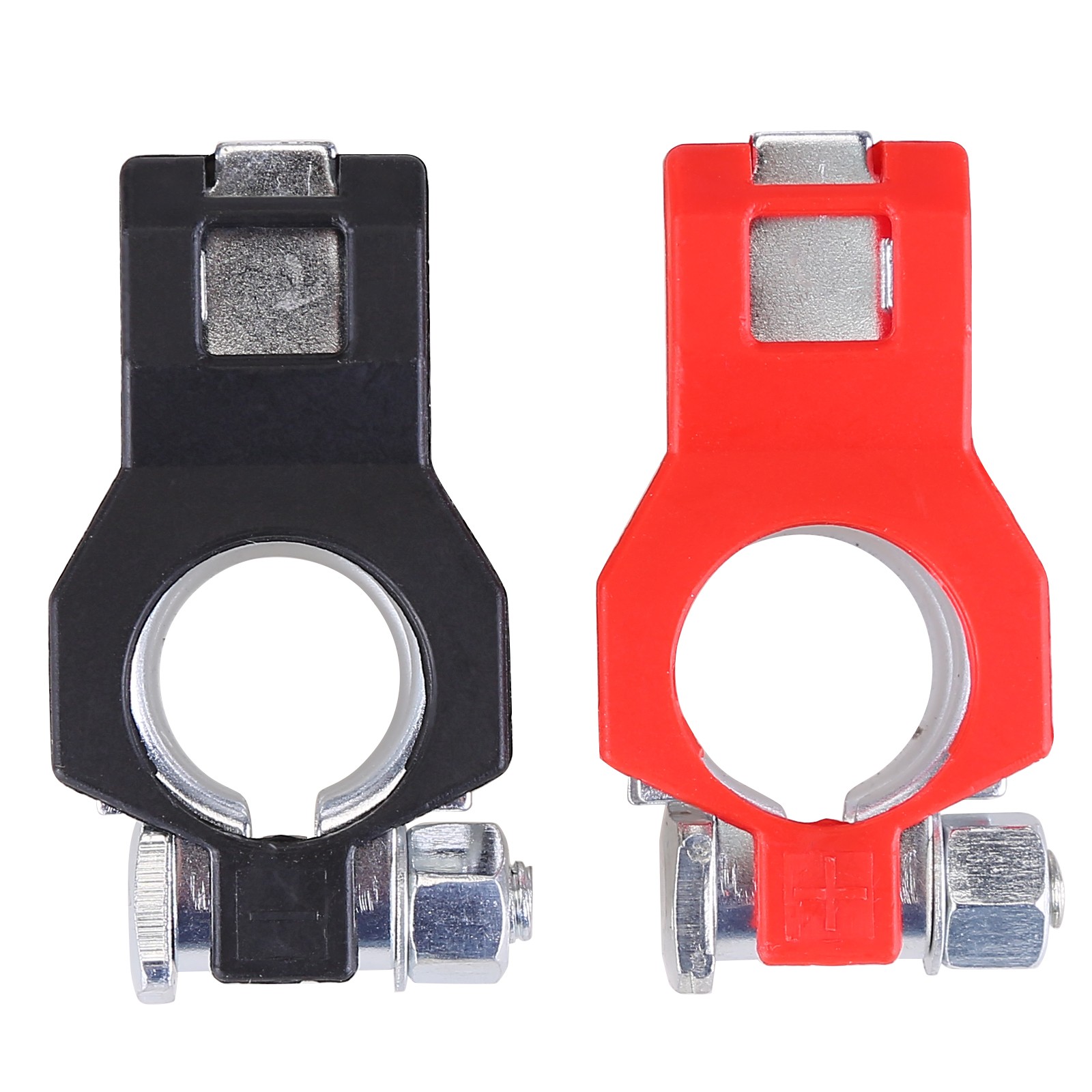 2pcs Car Battery Positive Negative Connectors Terminal Clamp Release Disconnect