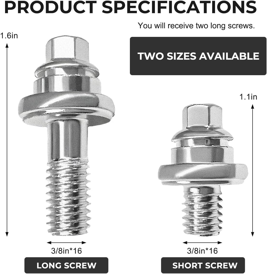 2PCS Side Battery Terminal Bolts, 3/8″ Standard Battery Terminal Side Post Adapt
