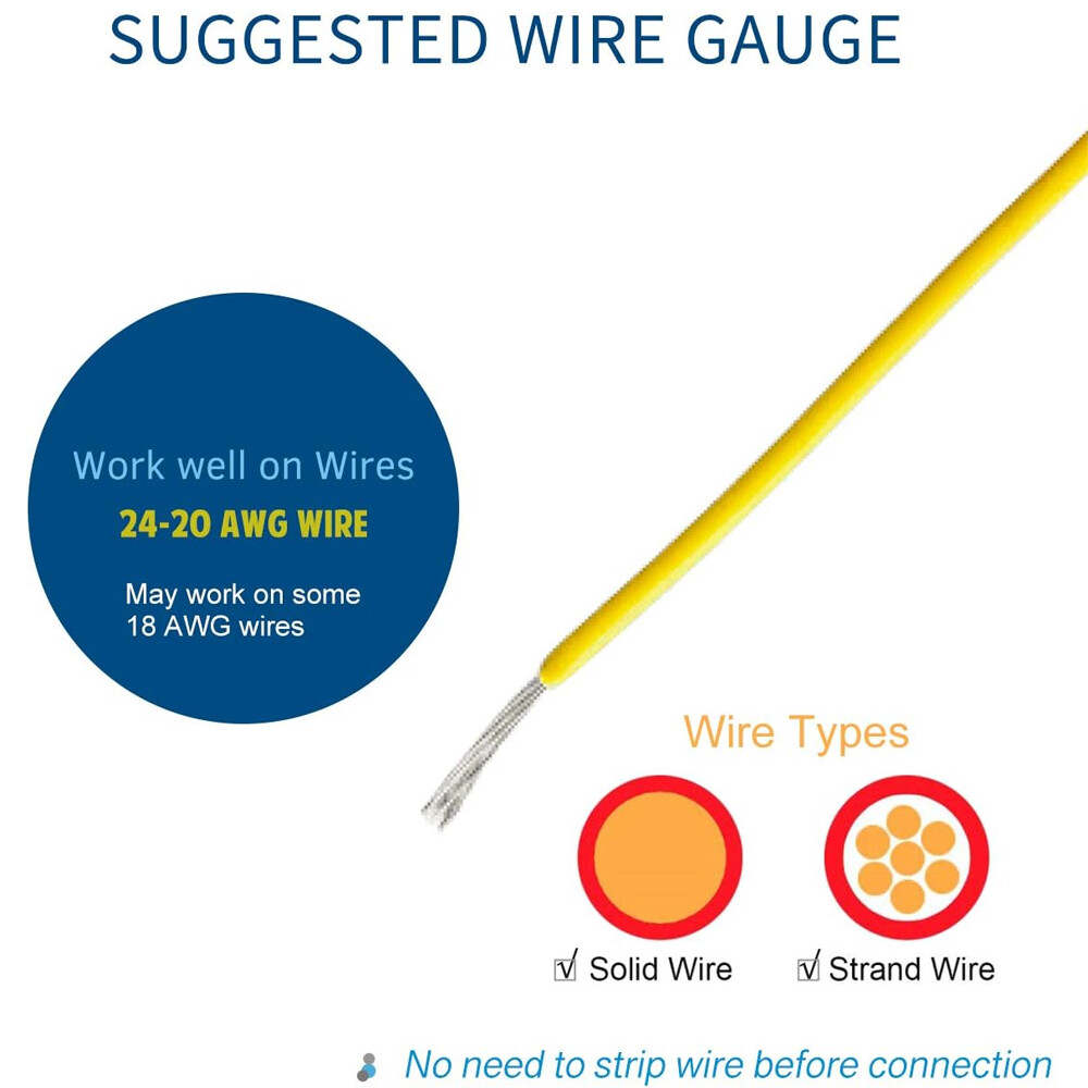 Low Voltage Wire Connectors, 24Packs Quick Solderless Wire Splice Connector 3Way
