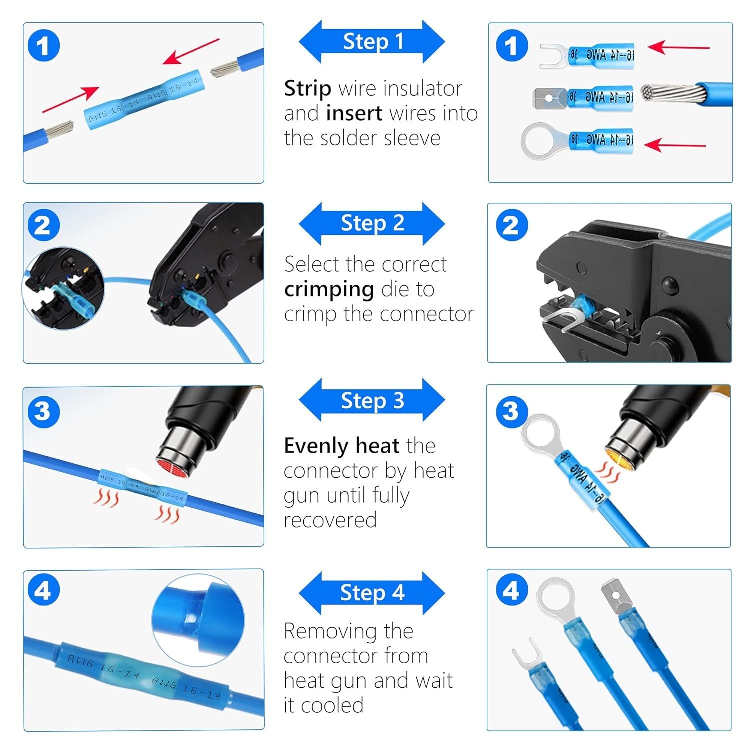 320PCS Waterproof Heat Shrink Wire Connectors Kit for Automotive and Marine Use