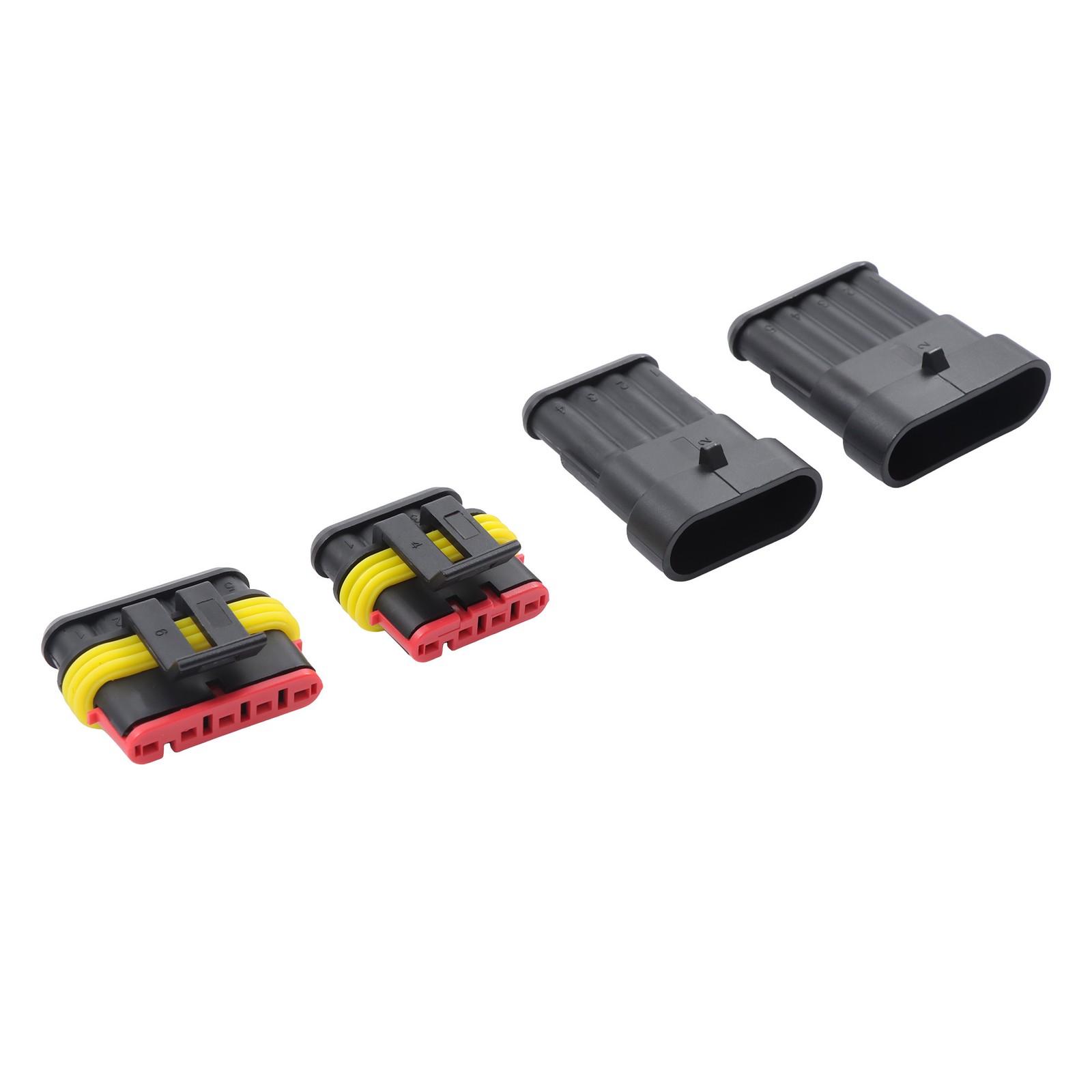 800Pack 50Sets Waterproof Auto Wire Connectors 1-6Pin with Ratchet Crimping Tool