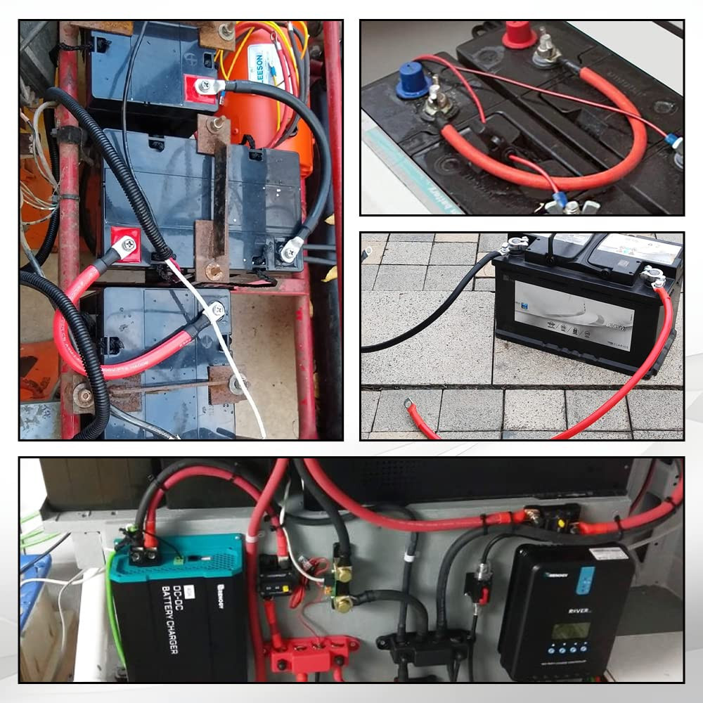 A ABIGAIL 2 AWG Battery Cable 2Gauge Pure Copper Battery Inverter Cables with 5/