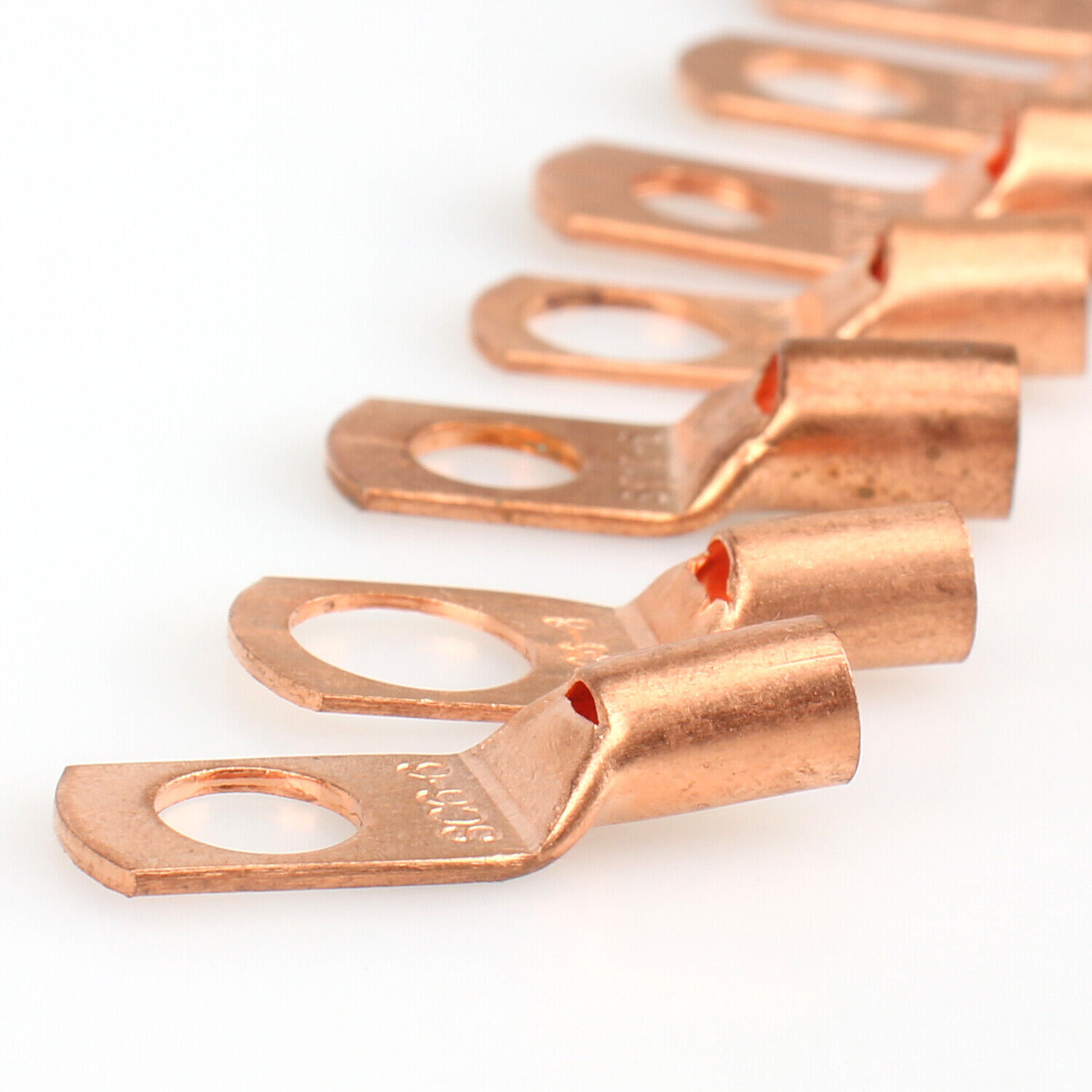 60Pcs Battery Terminals Connectors Copper Ring Wire Ends Lugs Gauge AWG 4 6 8 10
