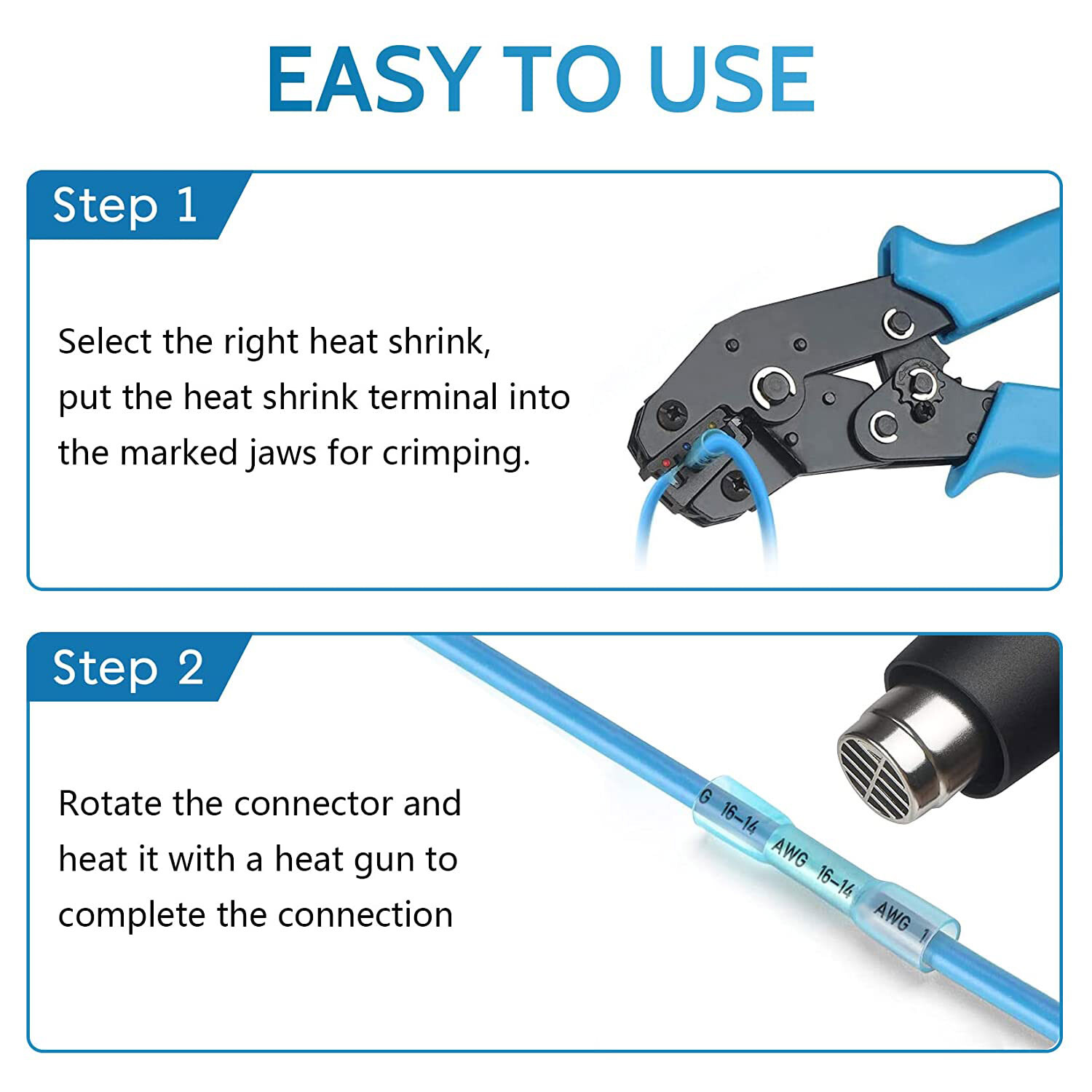 640/240pcs Heat Shrink Butt Wire Connectors Waterproof Crimp Splice Terminal Kit