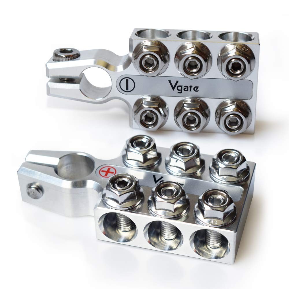 Lead Acid Battery Terminal Clamps, 8AWG up to 4/0(XL) AWG Gauge, 12-Way Conne…
