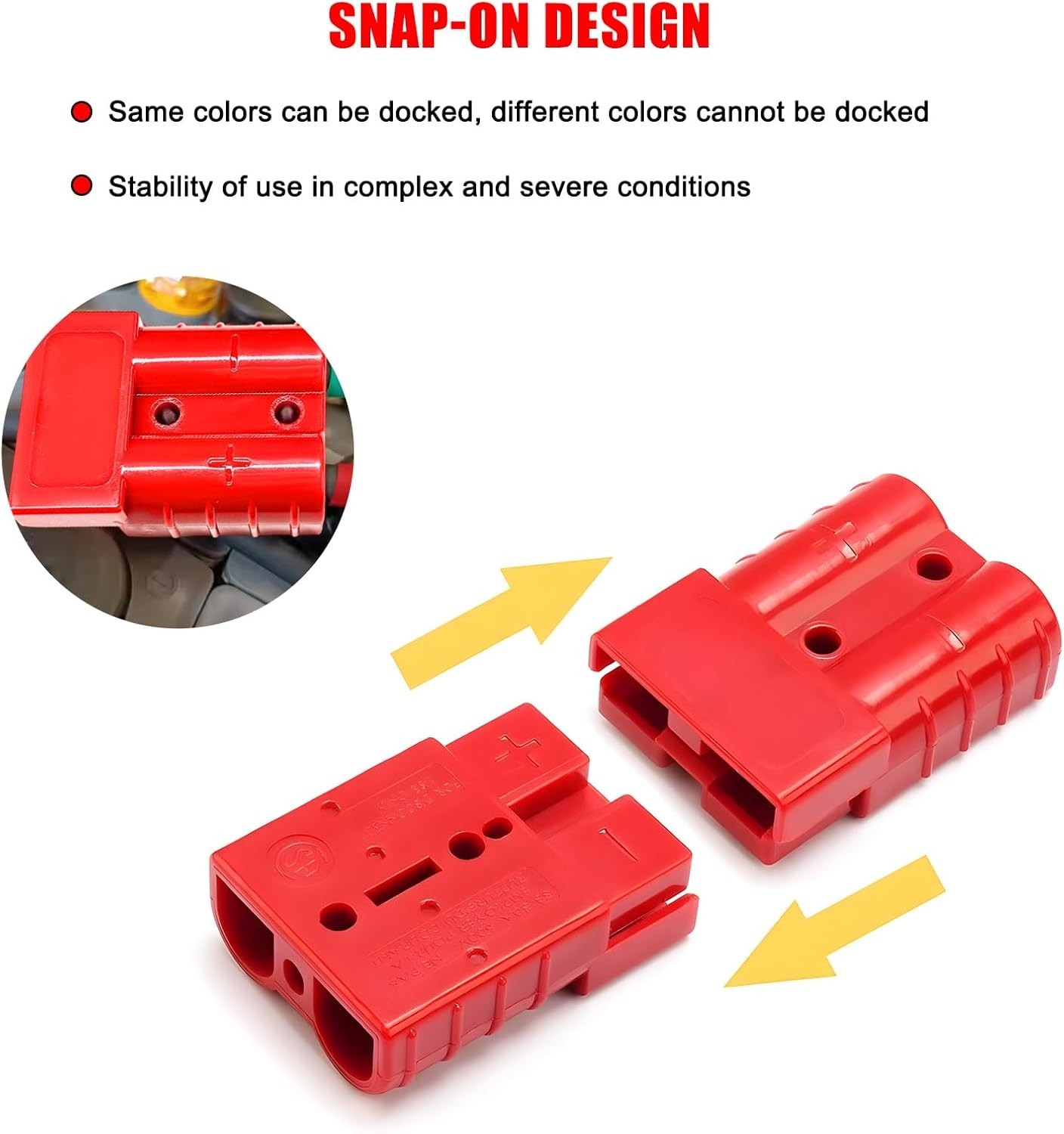 New Listing2 PCS 6-10 Gauge Wire Connectors, Waterproof 50A 600V Battery Quic…
