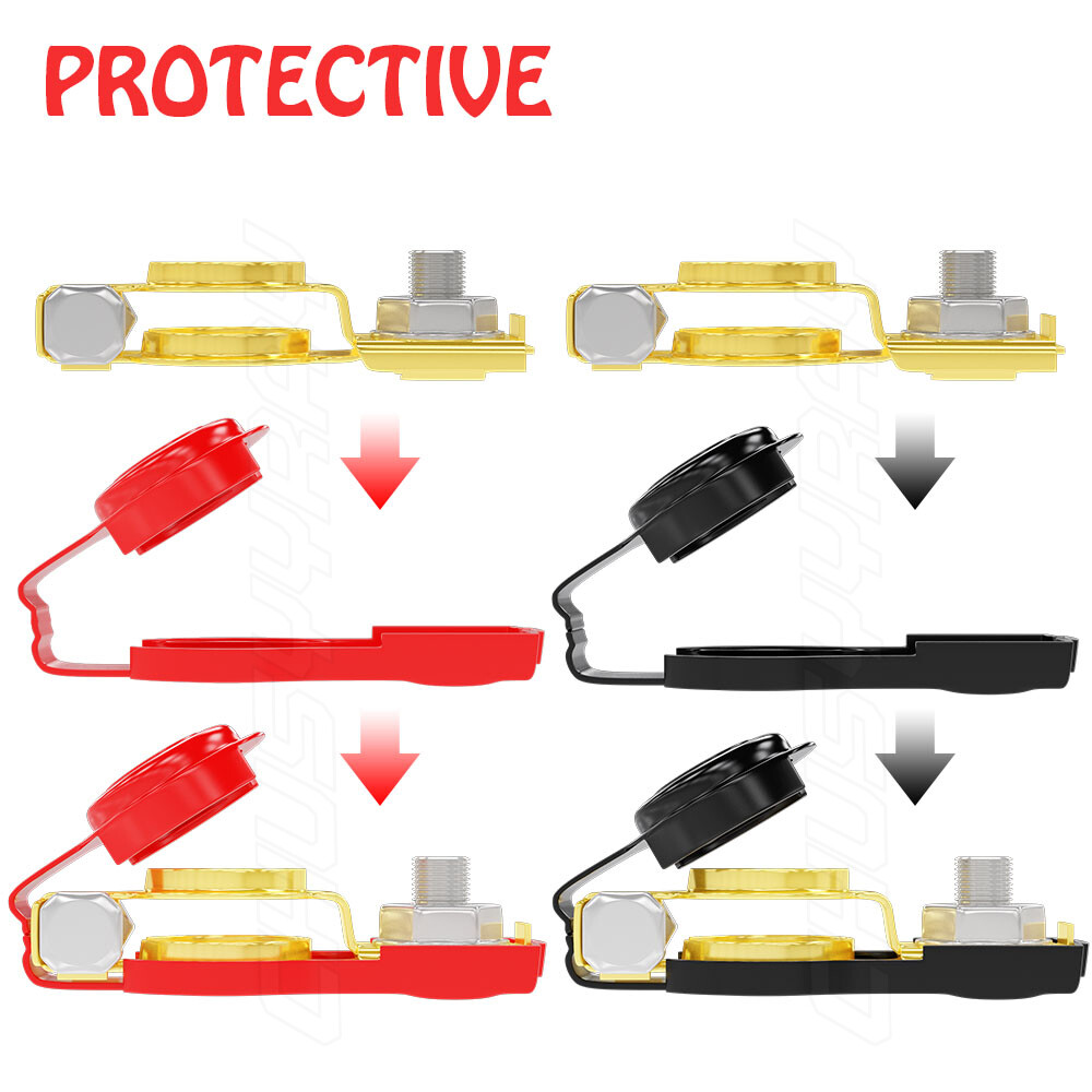 NEW Car Battery Terminal Connectors Clamp 2x Wire Lugs Cable Ends Copper Eyelet
