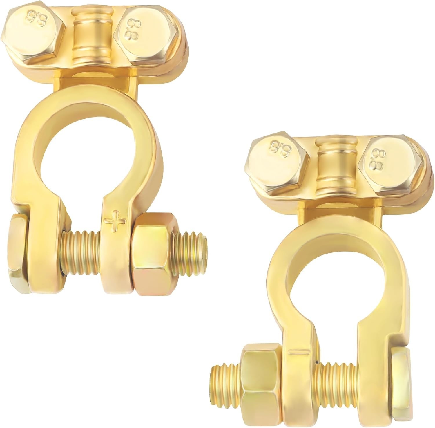 2PCS Positive & Negative Battery Terminal Connectors,Brass Battery Cable Ends…