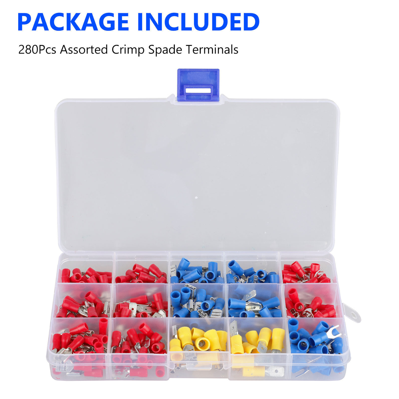 280PCS Assorted Crimp Spade Terminal Insulated Electrical Wire Connector Kit Set