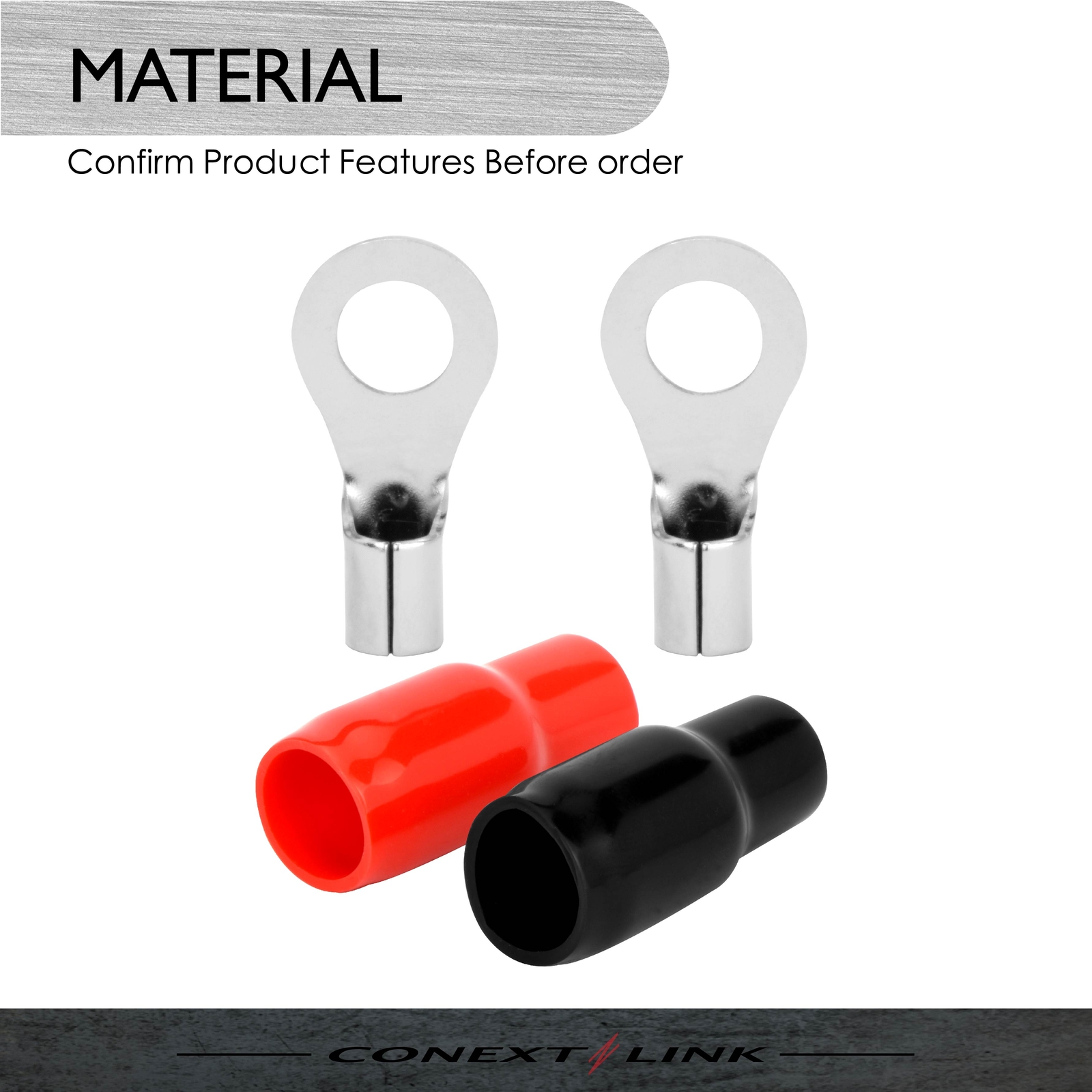 20 Ring Terminal Connector 8 GA AWG Gauge 5/16″ 8mm hole Crimp Red Black Boots