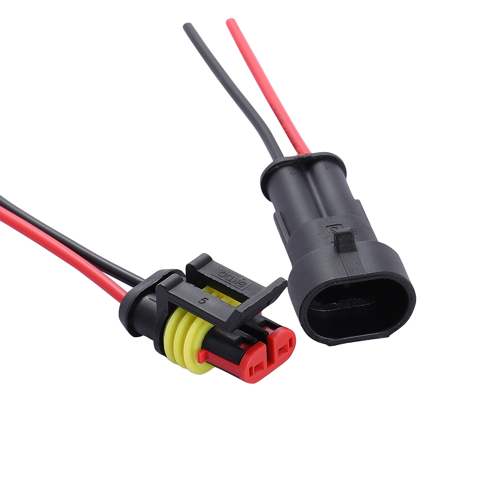 10PCS 2-Pin Way Car Male Female Electrical Connector Plug Wire Kit Waterproof US
