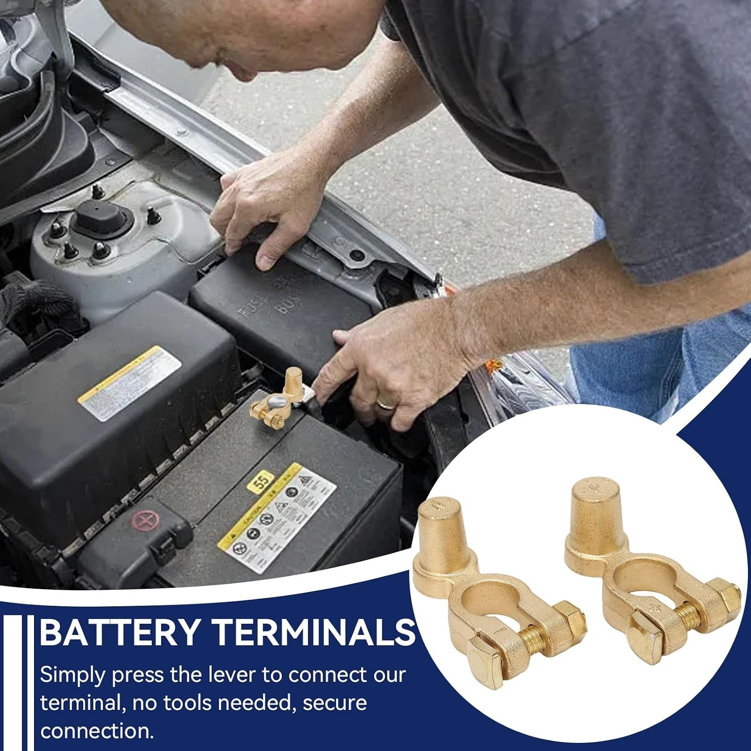 Durable Brass Battery Disconnect Terminals – Easy Installation for All Vehicles