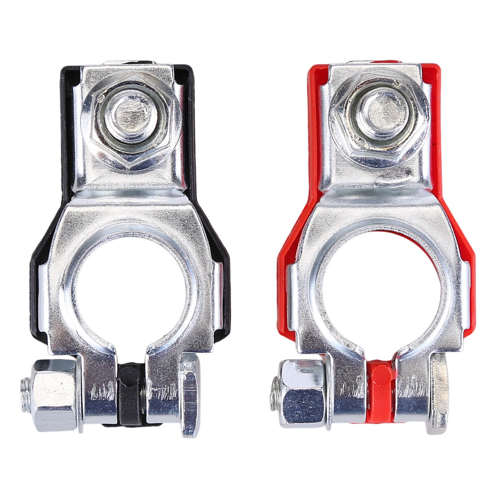 2 CAR BATTERY TERMINAL CONNECTOR TOP POST POSITIVE NEGATIVE HEAVY DUTY UNIVERSAL