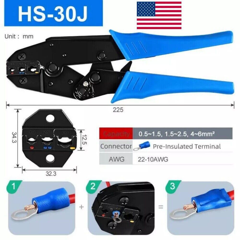 280PCS PVC Insulated Electrical Wire Splice Terminal Connector / Wire Crimp Tool