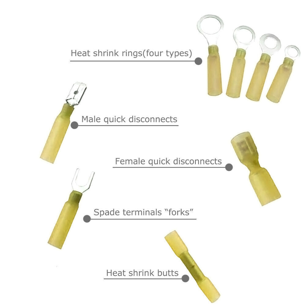 320/500pcs Heat Shrink Butt Wire Connectors Waterproof Crimp Splice Terminal Kit