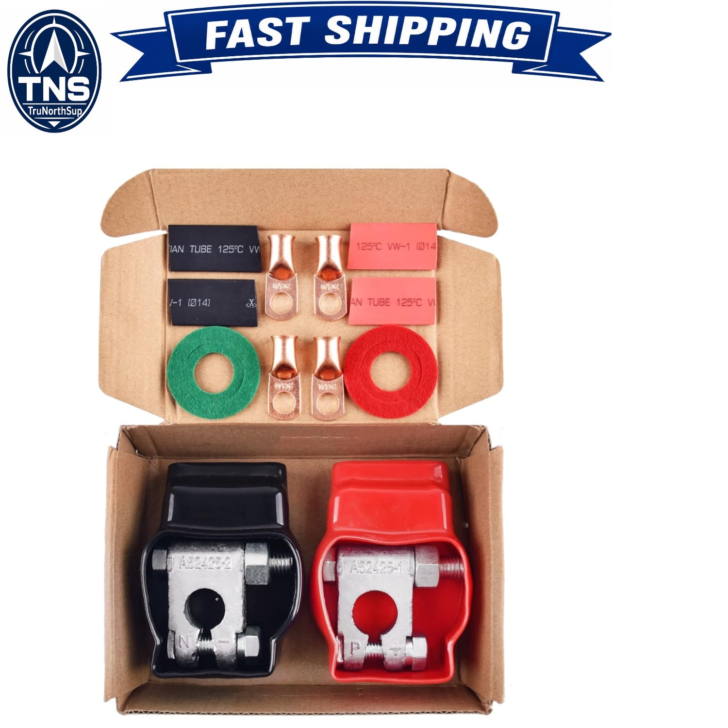 Military Spec Heavy Duty Battery Lug Connectors 2 Gauge Copper Marine Car Boat