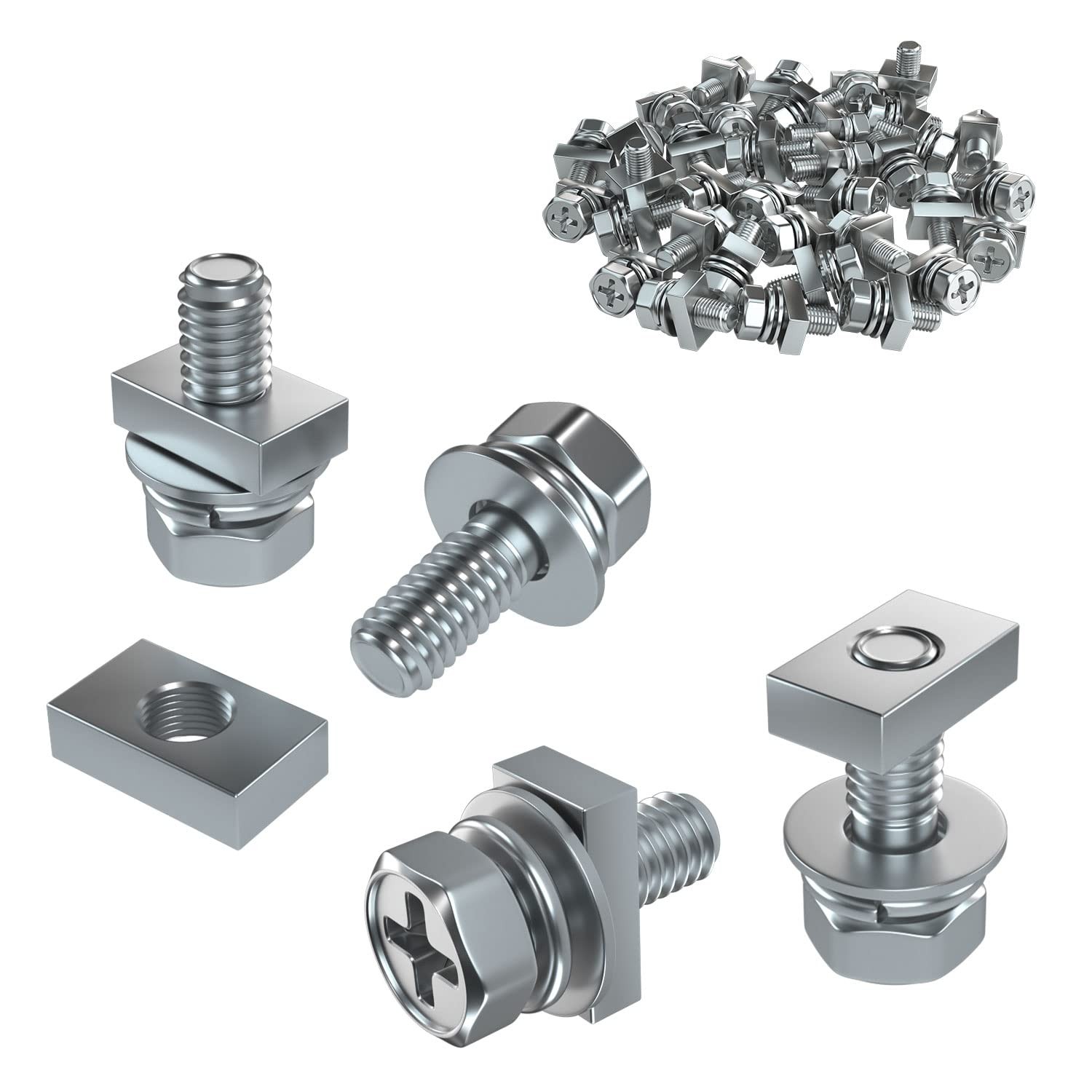 Motorcycle Battery Terminal Bolts and Nuts,12 Pack M6 x 12 mm Bolt Square Nut…