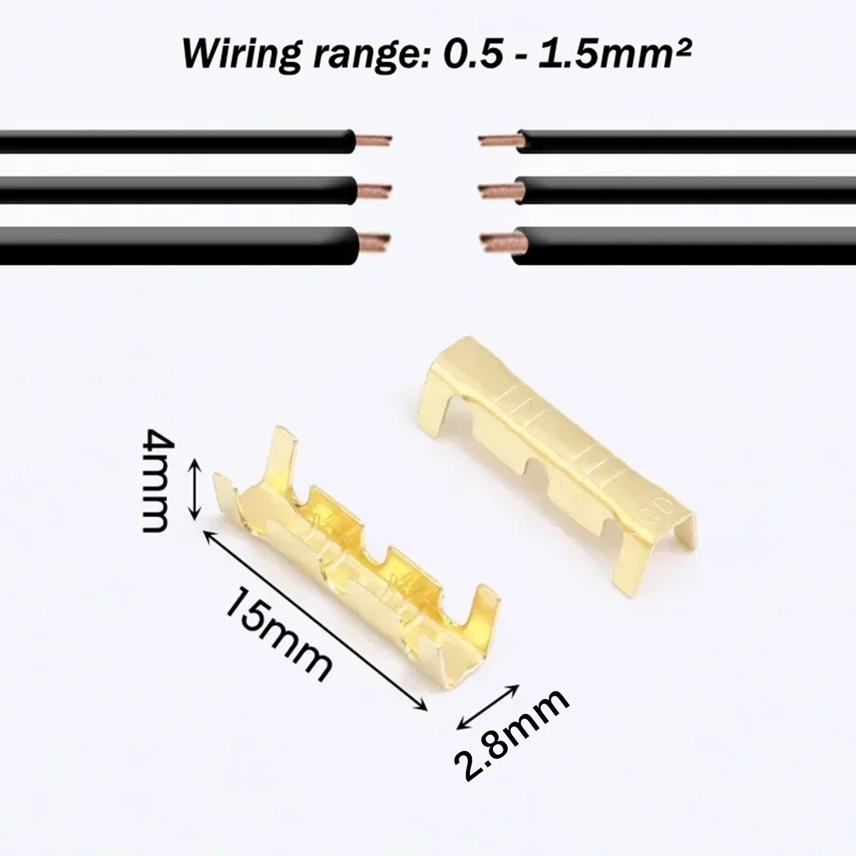 400~2000x Double U-shaped Parallel Cold Plug Wire Connector Terminal 0.5 -1.5mm²