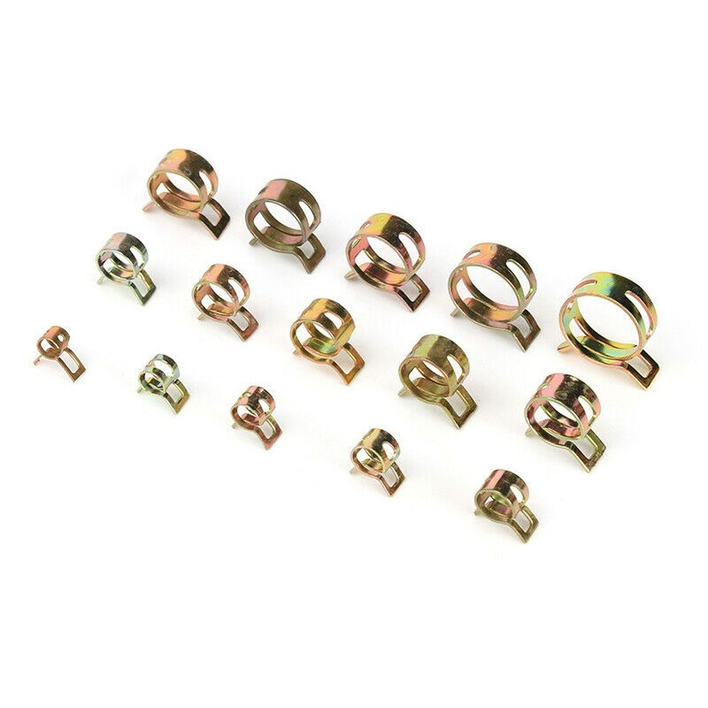 115Pcs Assorted Fuel Line Hose Spring Clip Water Pipe Air Tube Clamps 6-22mm