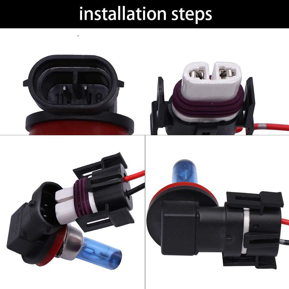 H11 H8 H9 881 880 High Temperature Ceramic Wiring Female Plug Adapter Wire Ha…